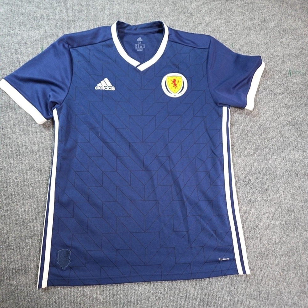 Scotland National Team Jersey Mens Medium Blue Soccer Football Adidas Climalite
